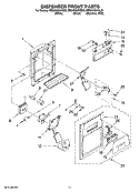 DISPENSER FRONT PARTS Diagram and Parts List for ED5NHGXVQ00  Whirlpool Refrigerator