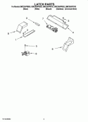 LATCH PARTS Diagram and Parts List for GMC305PRB03  Whirlpool Microwave Oven Combo