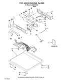 TOP AND CONSOLE PARTS Diagram and Parts List for 3LCGD9100WQ2  Whirlpool Dryer