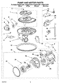 PUMP AND MOTOR PARTS Diagram and Parts List for KUDM01TJBT1  KitchenAid Dishwasher