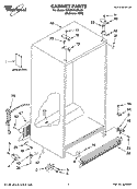CABINET PARTS Diagram and Parts List for 5ED2FHKXRL03  Whirlpool Refrigerator
