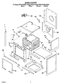 OVEN PARTS Diagram and Parts List for GY396LXPS00  Whirlpool Range