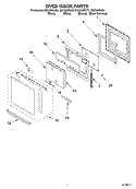 OVEN DOOR Diagram and Parts List for GSC308PJB4  Whirlpool Microwave Oven Combo