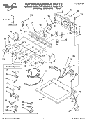 TOP AND CONSOLE PARTS Diagram and Parts List for GGQ8811LW1  Whirlpool Dryer