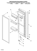 REFRIGERATOR DOOR Diagram and Parts List for KSRS27IKBL01  KitchenAid Refrigerator