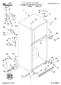 CABINET Diagram and Parts List for 3VET19NKFW01  Whirlpool Refrigerator