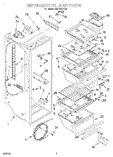 REFRIGERATOR LINER Diagram and Parts List for 3XART721F02  Whirlpool Refrigerator