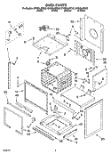 OVEN PARTS Diagram and Parts List for GY396LXPB02  Whirlpool Range