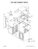 TOP AND CABINET PARTS Diagram and Parts List for CAW9444XQ4  Whirlpool Washer