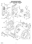 BULKHEAD PARTS Diagram and Parts List for 7MLGR7648MT0  Whirlpool Dryer