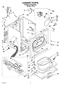 CABINET Diagram and Parts List for LGR5620KQ0  Whirlpool Dryer