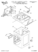 TOP AND CABINET Diagram and Parts List for LCR5232DQ3  Whirlpool Washer