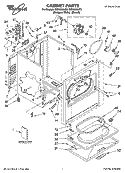 CABINET PARTS Diagram and Parts List for GEX9868JQ3  Whirlpool Dryer
