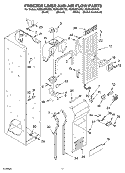 FREEZER LINER AND AIR FLOW PARTS Diagram and Parts List for KSSS48FKB02  KitchenAid Refrigerator