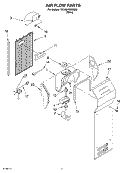AIR FLOW PARTS Diagram and Parts List for 7ED5GHGXMQ00  Whirlpool Refrigerator