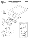 TOP AND CONSOLE PARTS Diagram and Parts List for GGW9250SU0  Whirlpool Dryer