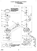 PUMP AND MOTOR Diagram and Parts List for DU8900XB0  Whirlpool Dishwasher