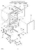 TUB AND FRAME Diagram and Parts List for KUDC25CHBT1  KitchenAid Dishwasher