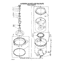 AGITATOR, BASKET AND TUB Diagram and Parts List for LA5530XTF1  Whirlpool Washer