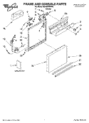 FRAME AND CONSOLE, LITERATURE Diagram and Parts List for DU400SWKW0  Whirlpool Dishwasher