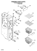 FREEZER LINER PARTS Diagram and Parts List for KSRG22FKSS18  KitchenAid Refrigerator