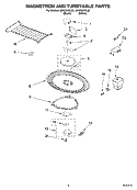 MAGNETRON AND TURNTABLE PARTS Diagram and Parts List for GH9184XLB1  Whirlpool Microwave
