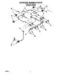 COOKTOP BURNER Diagram and Parts List for SF367PEYQ3  Whirlpool Range