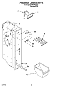 FREEZER LINER PARTS Diagram and Parts List for 3KES0GTQNL00  Whirlpool Refrigerator