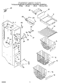 FREEZER LINER Diagram and Parts List for GD25DIXHT00  Whirlpool Refrigerator