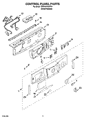 CONTROL PANEL PARTS Diagram and Parts List for 7MGHW9150PW1  Whirlpool Washer
