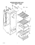 REFRIGERATOR LINER Diagram and Parts List for RS20CKXAL01  Roper Refrigerator