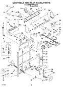 CONTROLS AND REAR PANEL PARTS Diagram and Parts List for 6ALSR7244JQ2  Whirlpool Washer