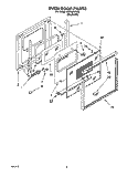 OVEN DOOR Diagram and Parts List for RB100PXYB3  Whirlpool Wall Oven