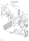 AIR FLOW Diagram and Parts List for 4XACM10DD0  Whirlpool Air Conditioner