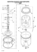 AGITATOR, BASKET AND TUB PARTS Diagram and Parts List for ITW4300SQ0  Inglis Washer