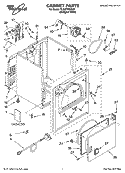 CABINET PARTS Diagram and Parts List for YLEQ7000KQ0  Whirlpool Dryer