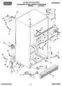 CABINET Diagram and Parts List for RT18DKXBW00  Roper Refrigerator