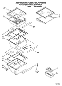 REFRIGERATOR SHELF PARTS Diagram and Parts List for 6ED2FHGXSL00  Whirlpool Refrigerator