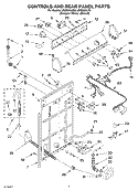 CONTROLS AND REAR PANEL Diagram and Parts List for LSQ8500JQ2  Whirlpool Washer