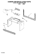 CABINET AND INSTALLATION PARTS Diagram and Parts List for MH1160XSB1  Whirlpool Microwave