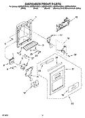 DISPENSER FRONT PARTS Diagram and Parts List for KSRP25FSSS01  KitchenAid Refrigerator