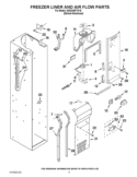 FREEZER LINER AND AIR FLOW PARTS Diagram and Parts List for KSSO48FTX16  KitchenAid Refrigerator