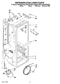 REFRIGERATOR LINER PARTS Diagram and Parts List for KSRX25FTSS00  KitchenAid Refrigerator