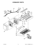 ICEMAKER PARTS Diagram and Parts List for GI6FDRXXB08  Whirlpool Refrigerator