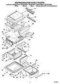 REFRIGERATOR SHELF PARTS Diagram and Parts List for KSCS23INMS01  KitchenAid Refrigerator