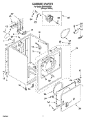 CABINET PARTS Diagram and Parts List for SEDX600MQ0  Whirlpool Dryer