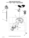 PUMP AND MOTOR PARTS Diagram and Parts List for WDF310PLAD0  Whirlpool Dishwasher