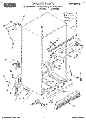 CABINET Diagram and Parts List for RT18DKXAL01  Roper Refrigerator