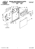 FRAME AND CONSOLE PARTS Diagram and Parts List for RUD4000MQ2  Roper Dishwasher