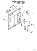 INNER DOOR Diagram and Parts List for TUD5700KQ0  Estate Dishwasher